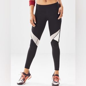 Fabletics Mid-Rise Mesh Powerhold Legging Black Pearl Mesh Panel Women’s Small